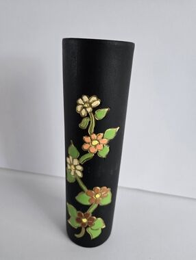 Black Art Pottery Vase Vintage